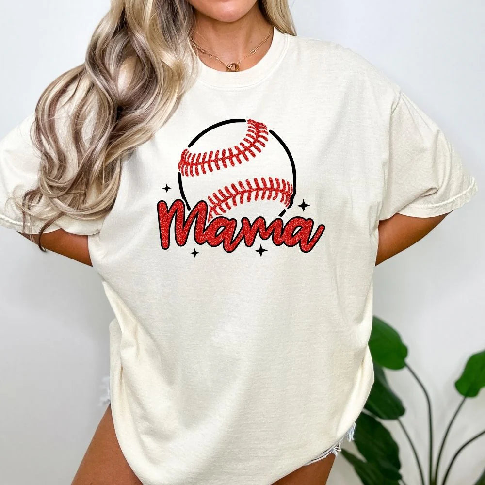 Baseball Mama Glitter T-Shirt
