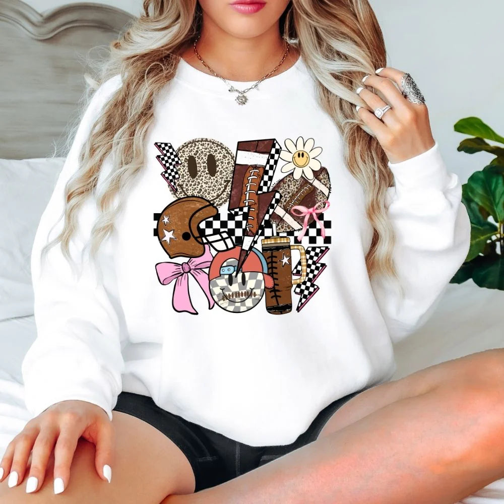 Girly Football Collage T-Shirt & Sweatshirt
