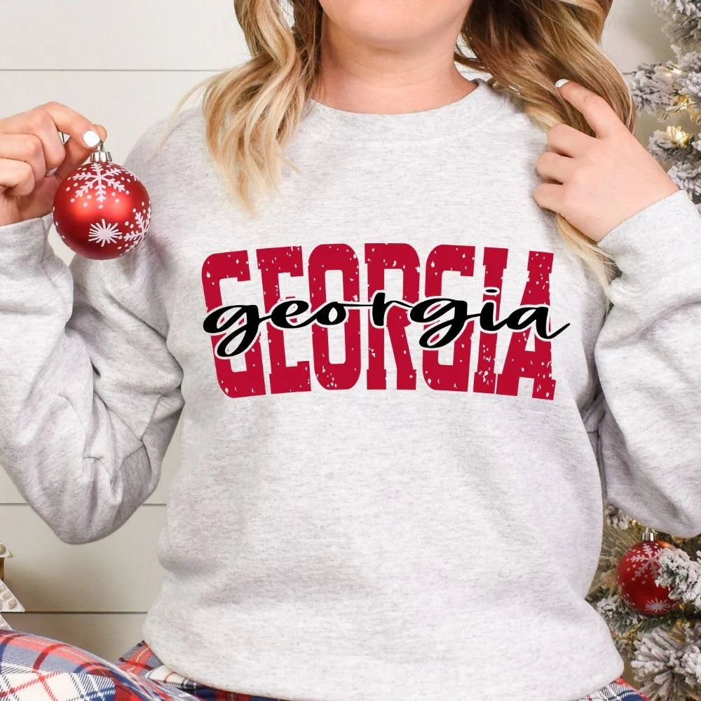 Georgia Distressed Script T-Shirt & Sweatshirt