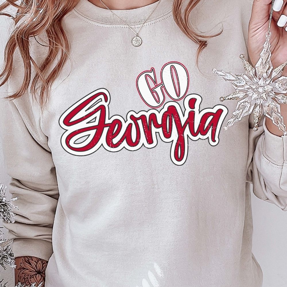 Go Georgia Retro Script T-Shirt & Sweatshirt