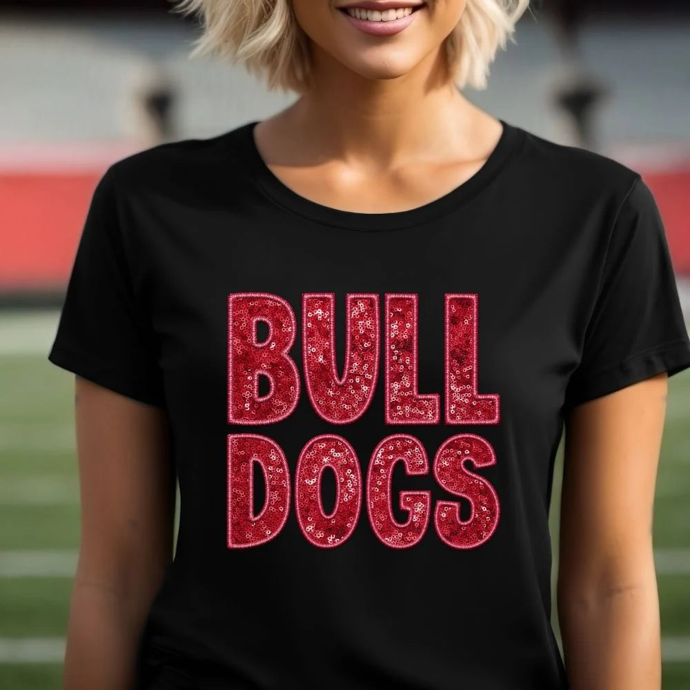 Bulldogs Faux Sequin T-Shirt & Sweatshirt