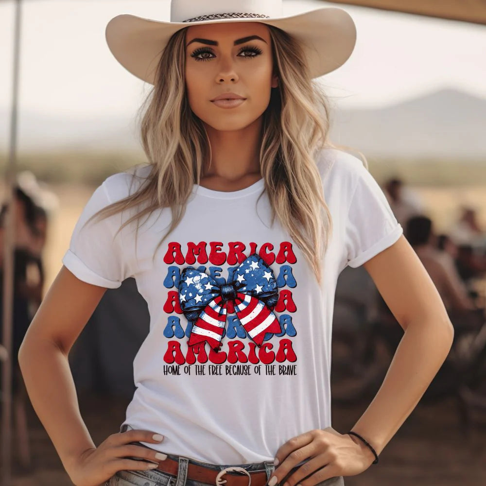 America Home of the Free Because of the Brave T-Shirt