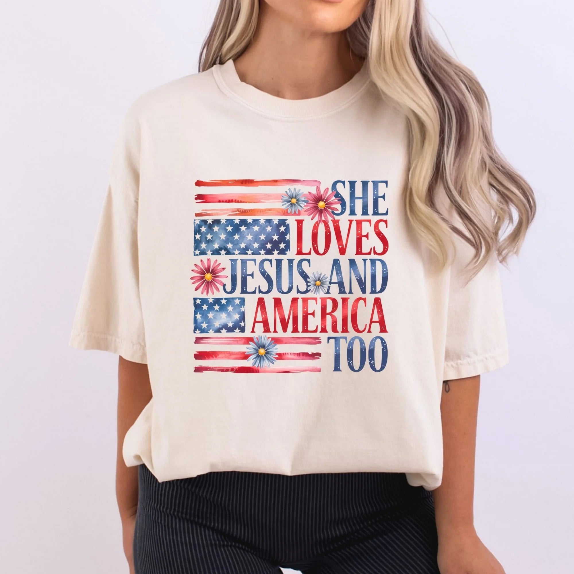 She Loves Jesus and America Too T-Shirt