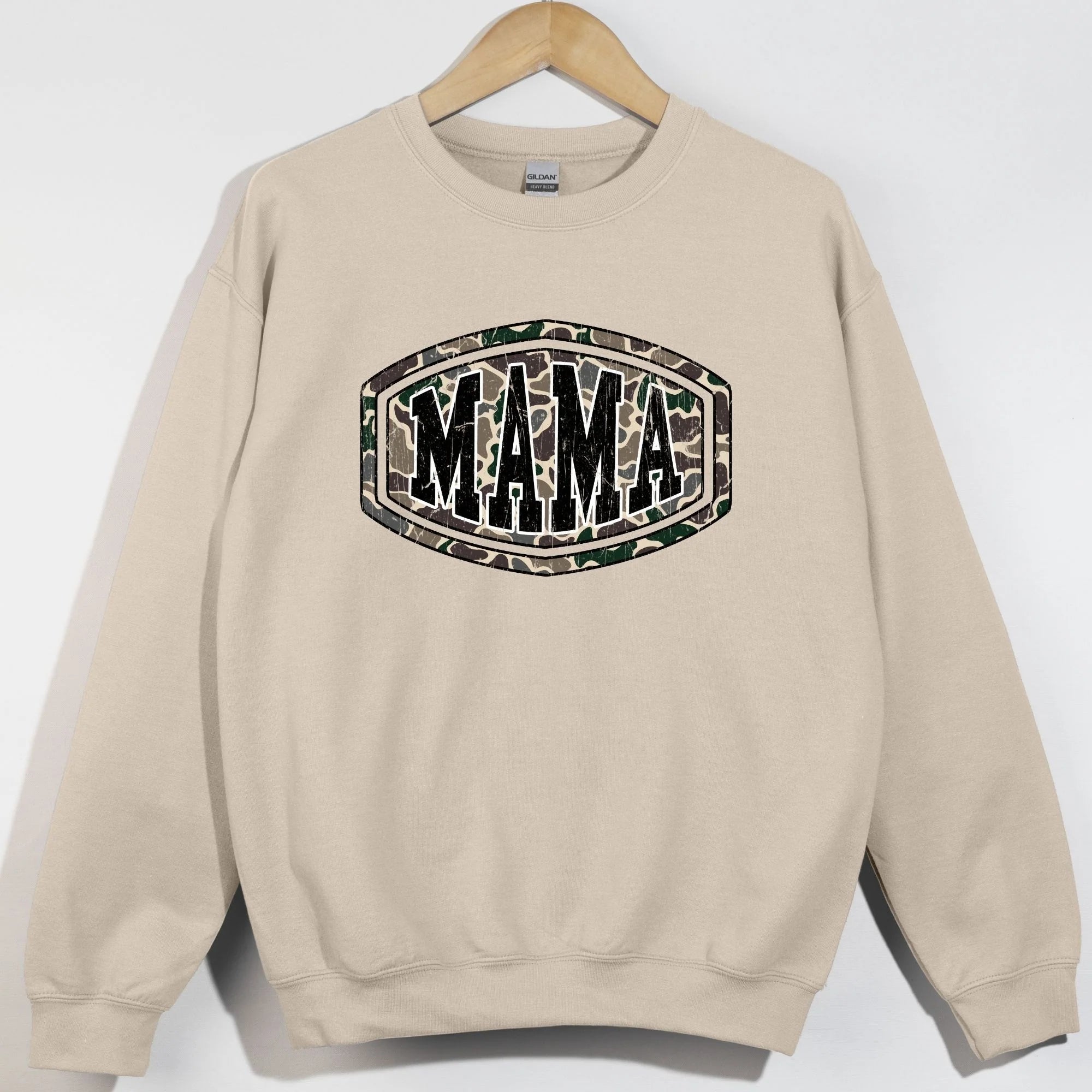Distressed Camo Mama Sweatshirt