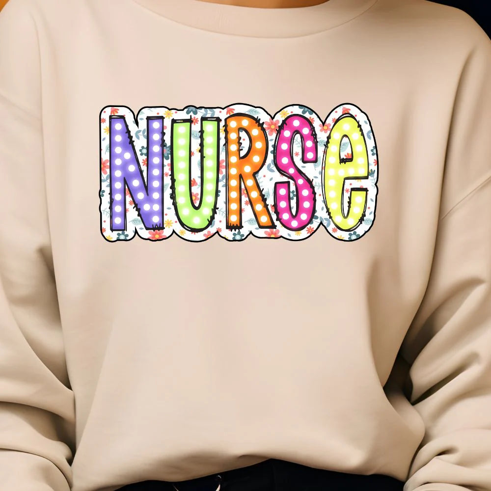 Nurse Doodle Polka Dot Graphic Tee & Sweatshirt
