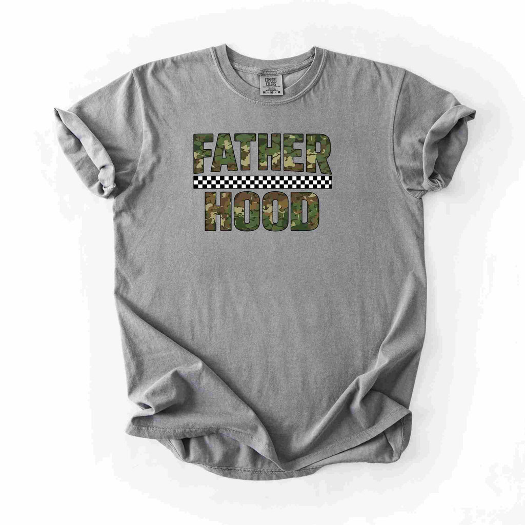 Fatherhood Camo Checkered T-Shirt