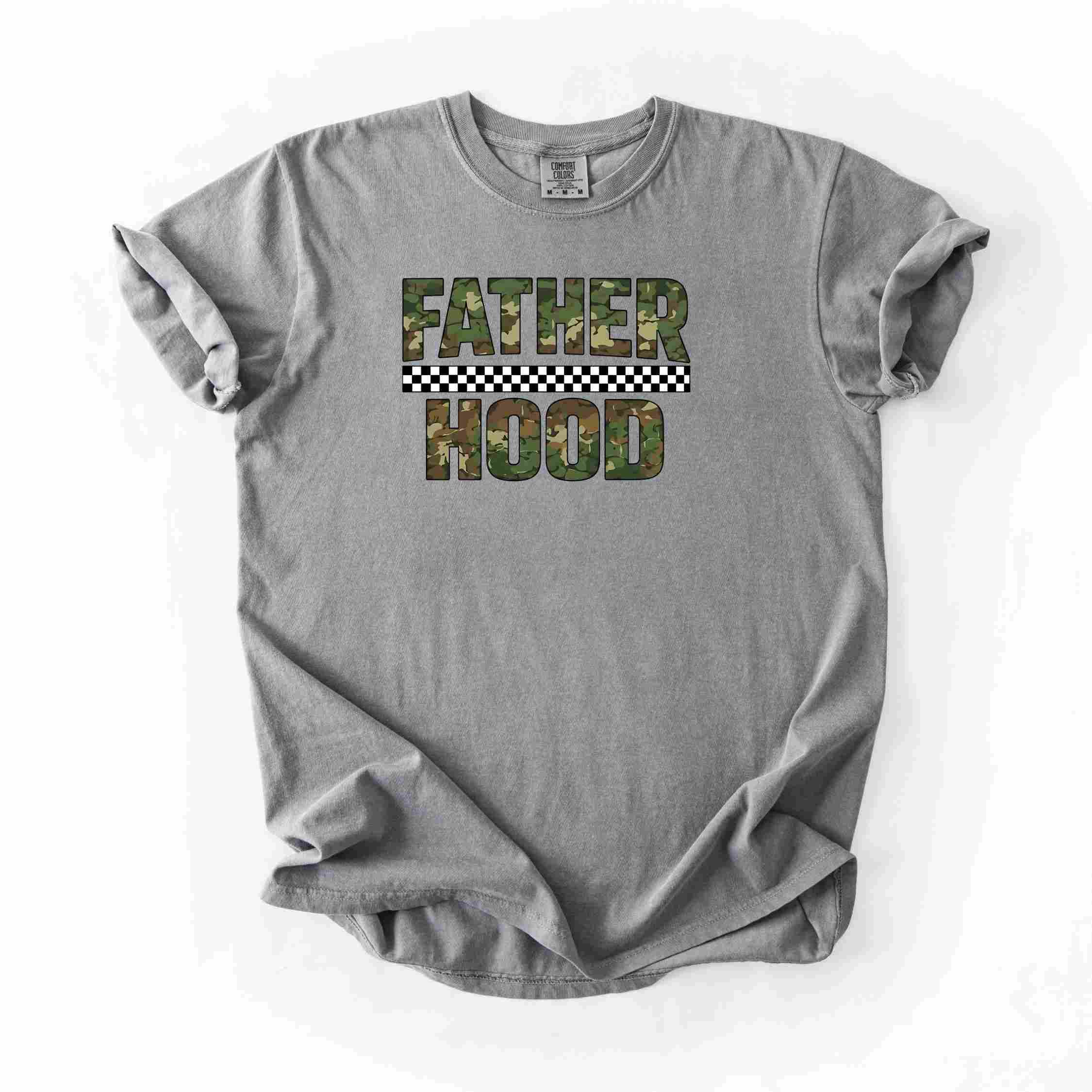 Fatherhood Camo Checkered T-Shirt