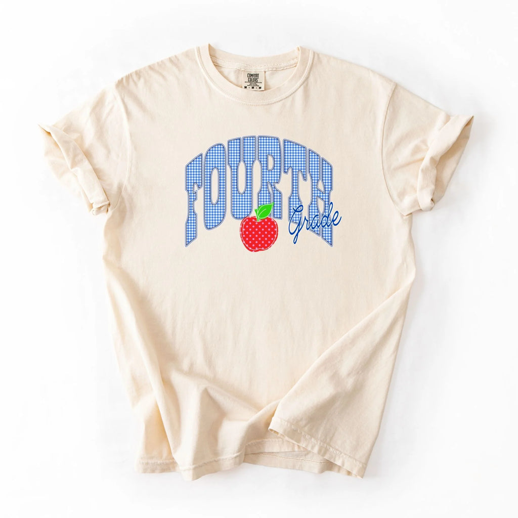 Blue Gingham Apple Grade Tee