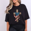 Rustic Cross Wrapped in Flag T-Shirt