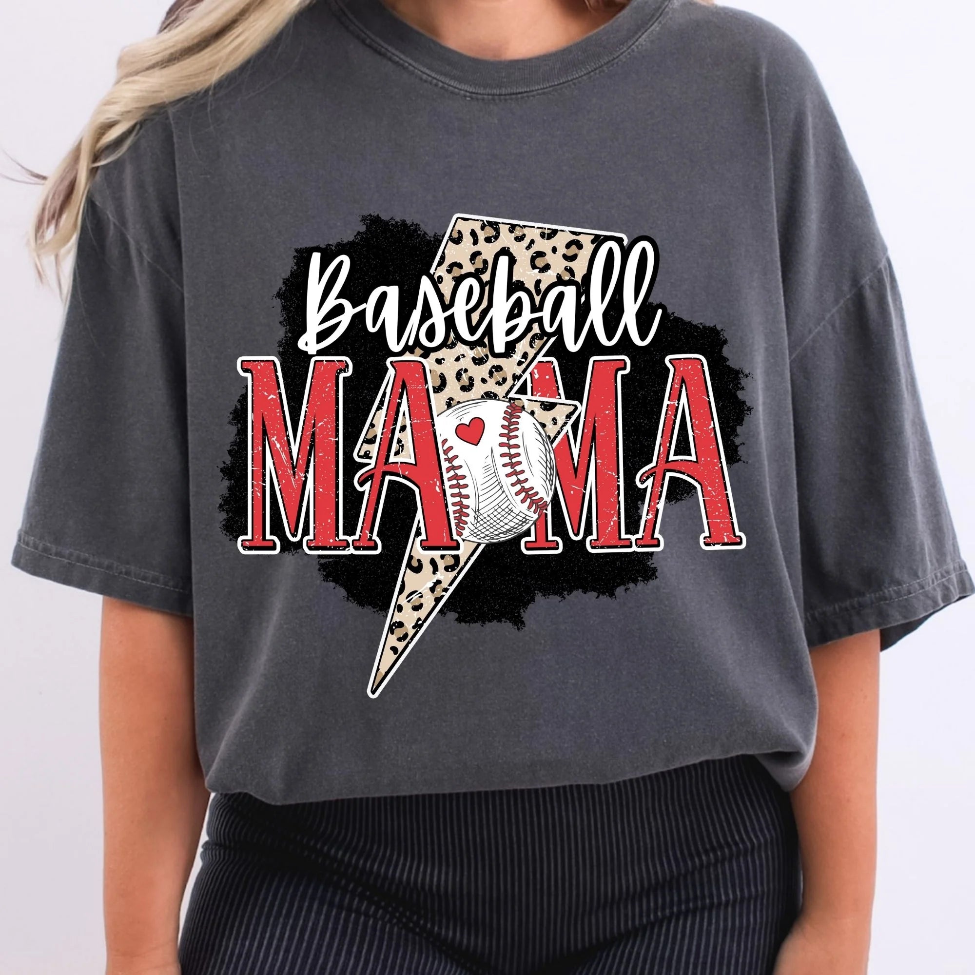 Baseball Mama Lightning Bolt T-Shirt