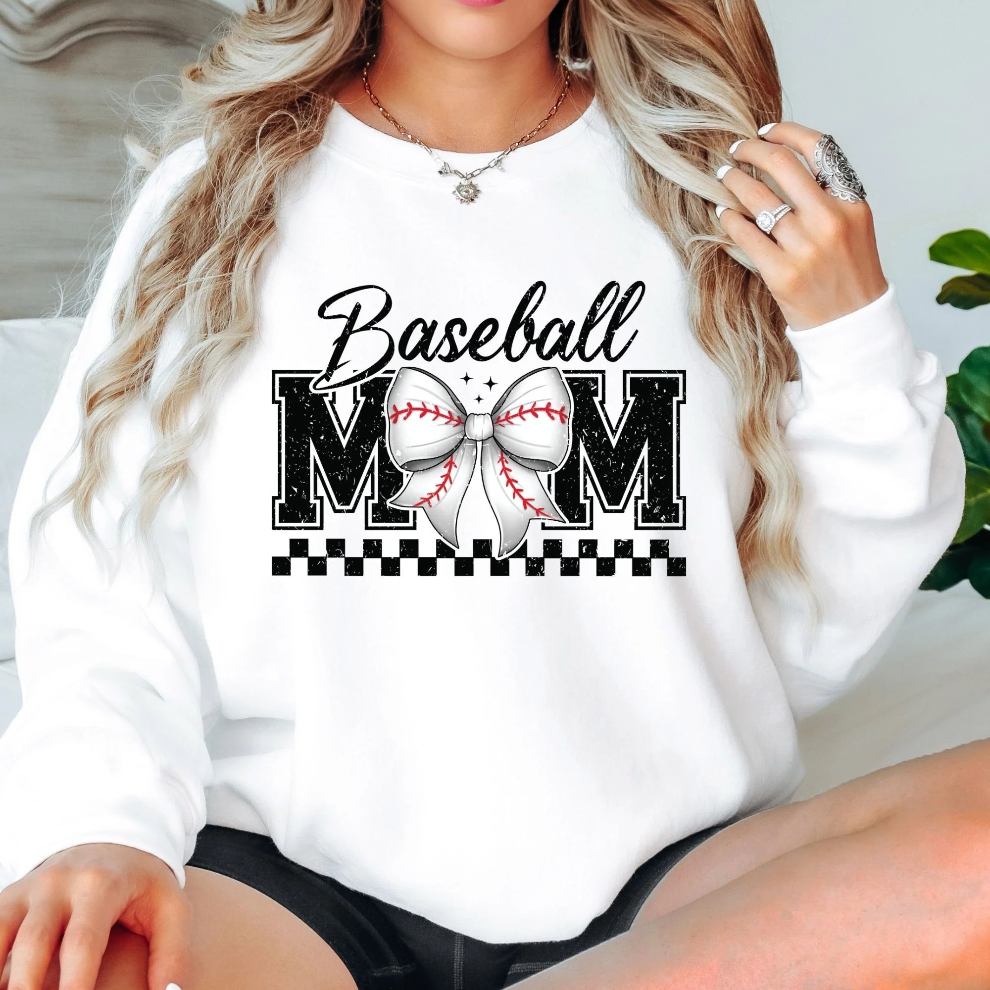 Baseball Mom Bow Sweatshirt