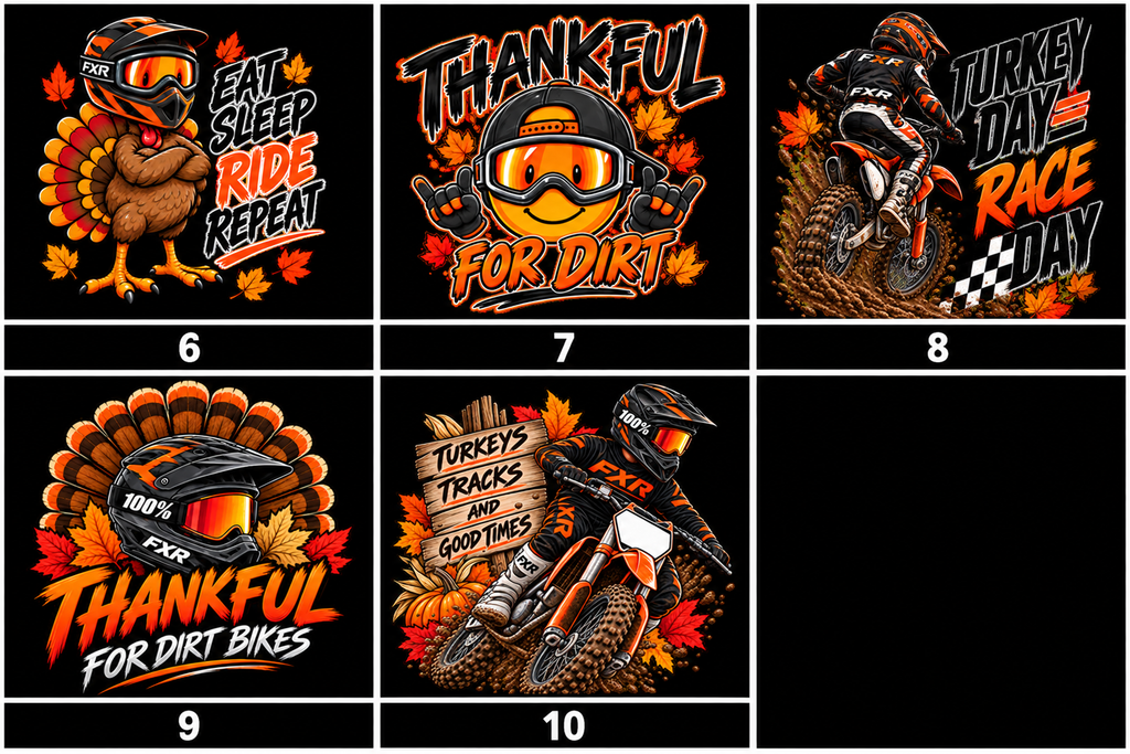 Design selection grid numbered 6–10