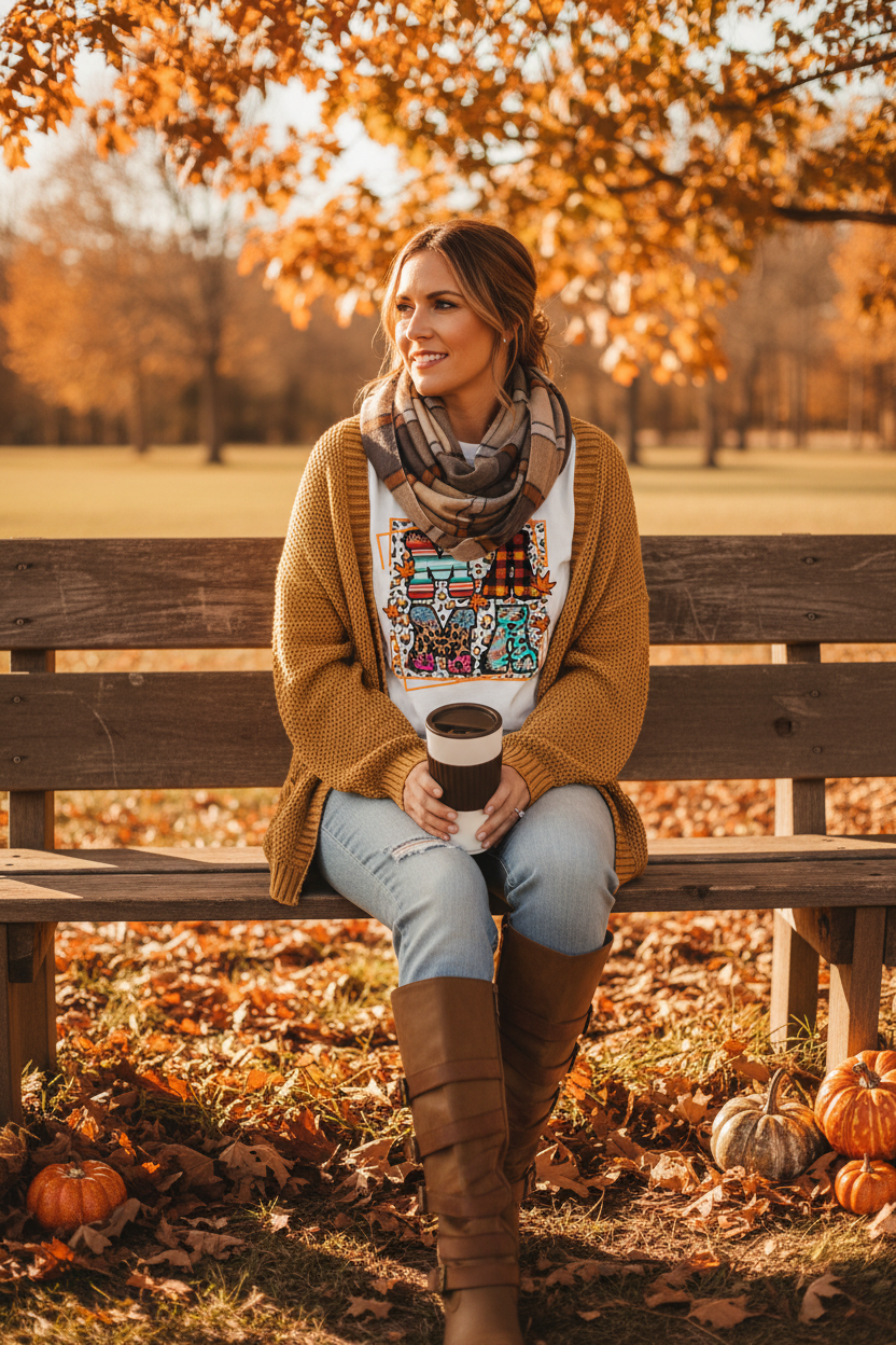Fall Mama Tee Lifestyle Mockup