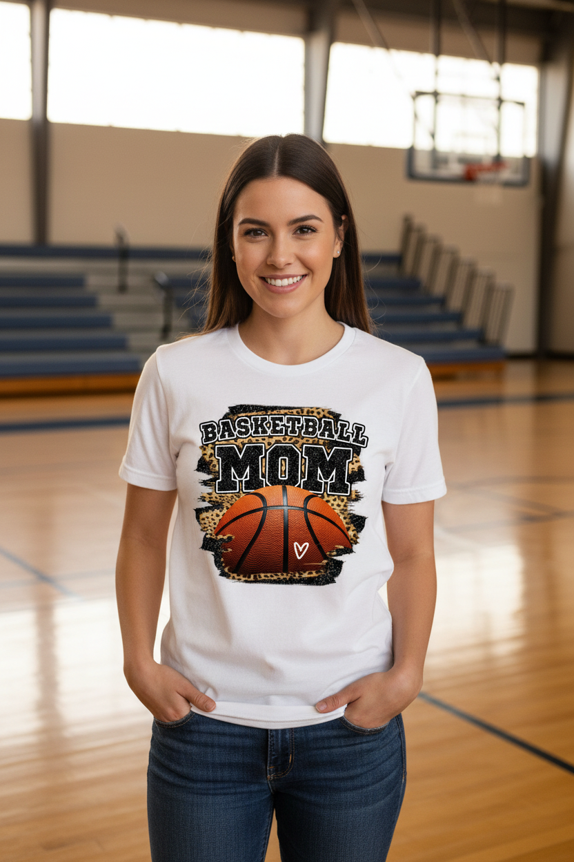 Basketball Mom Leopard T-Shirt