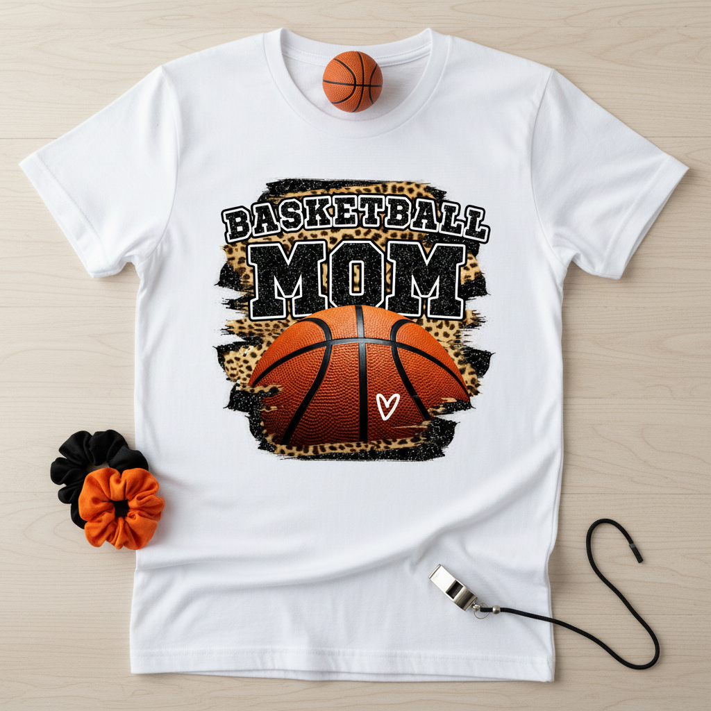 Basketball Mom Leopard T-Shirt