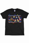 Remember Our Fallen Who Gave All T-Shirt flat lay on black tee