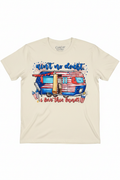 Ain't No Doubt I Love This Land T-Shirt flat lay on natural ivory tee