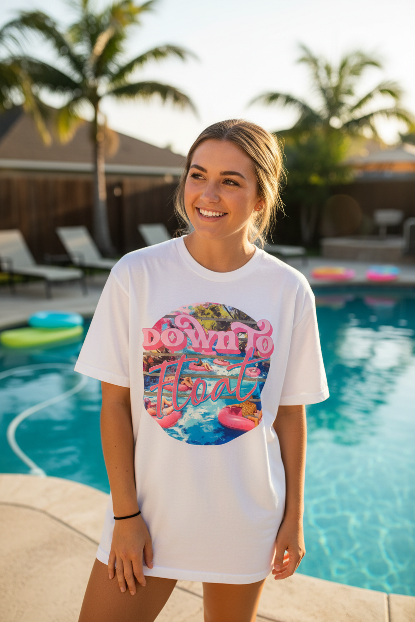 Down To Float - female lifestyle mockup
