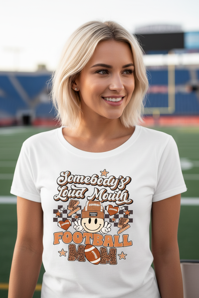 Somebody's Loud Mouth Football Mom Female Mockup