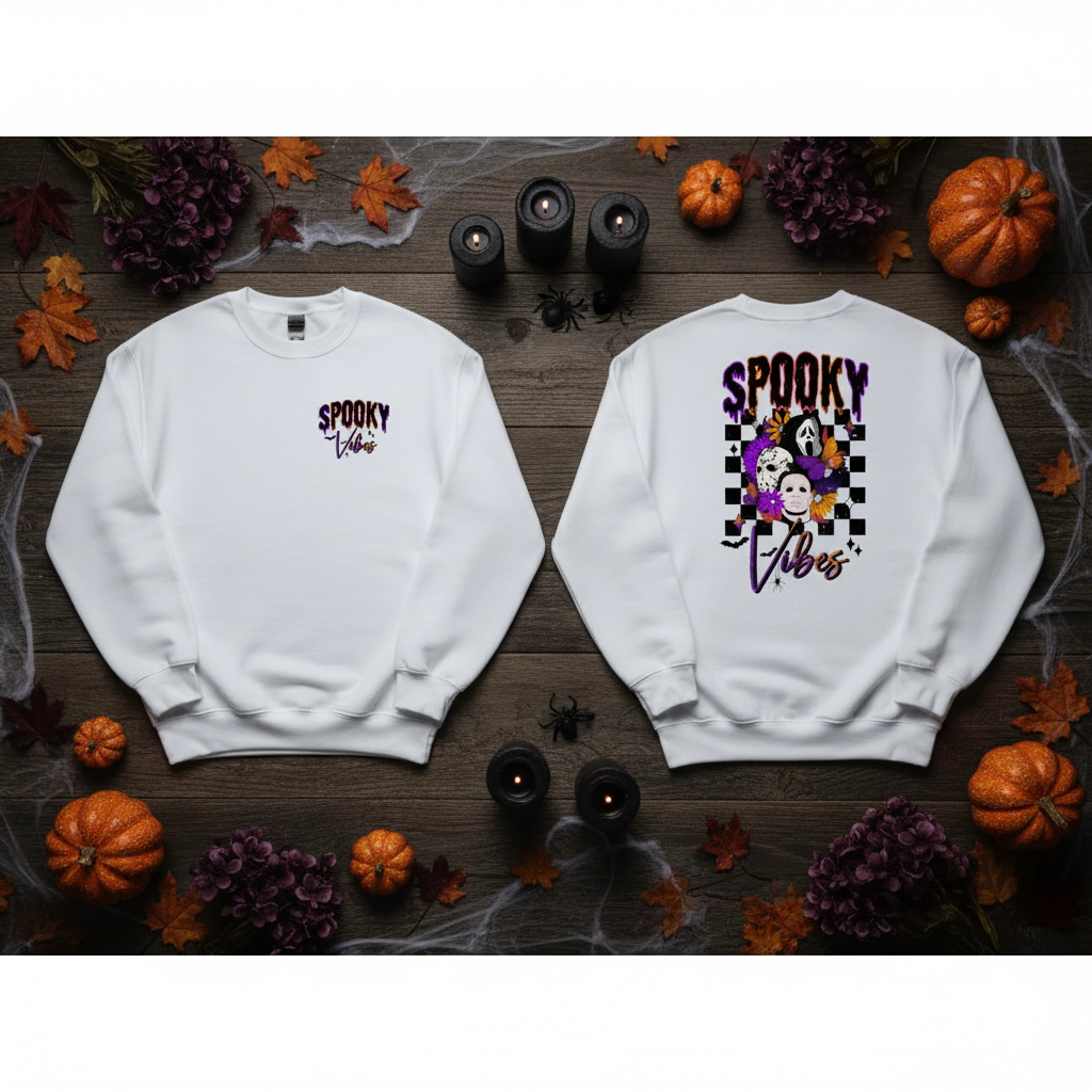 Spooky Vibes Sweatshirt Flat Lay
