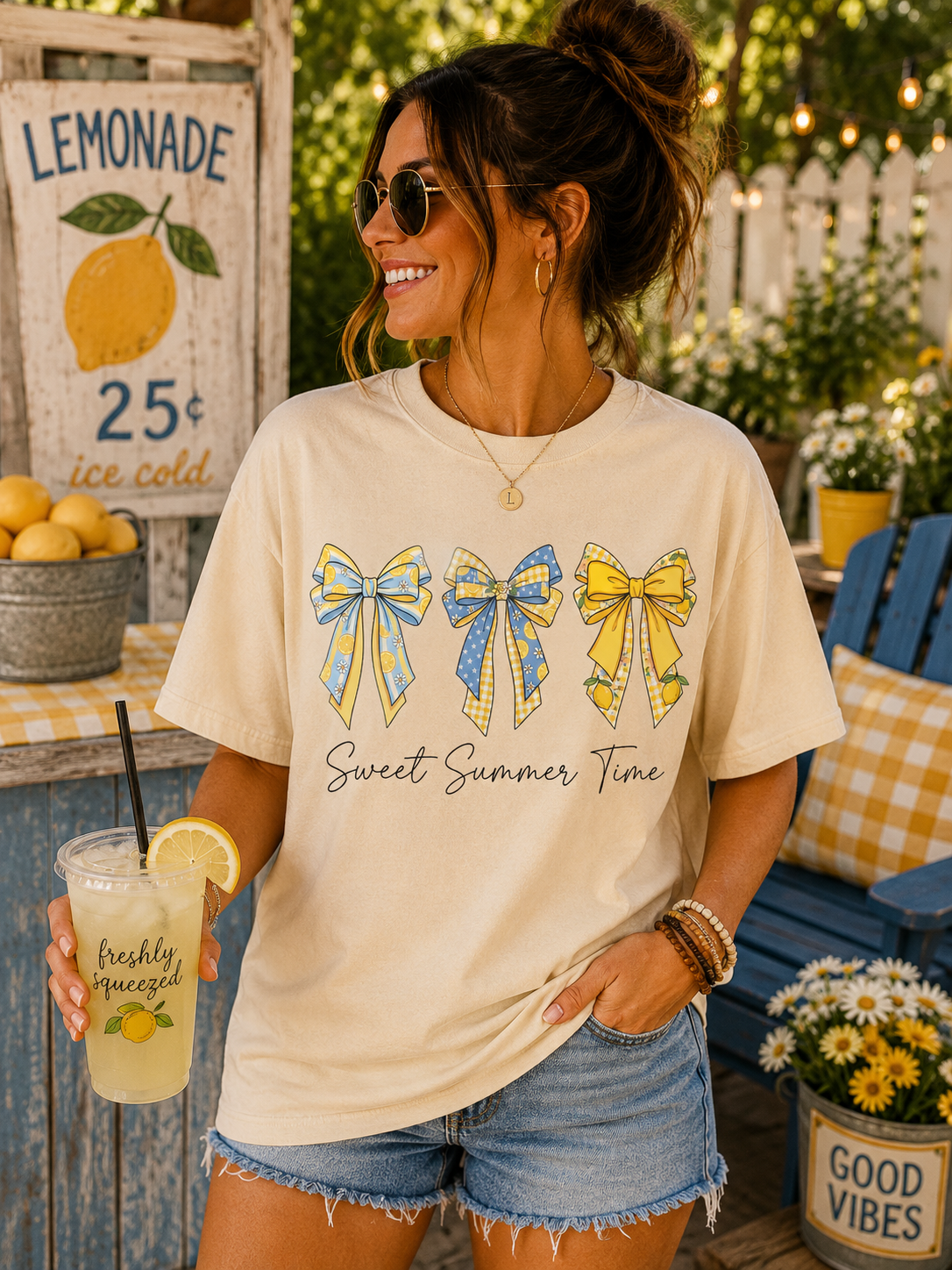 Sweet Summer Time Lemonade Bows T-Shirt