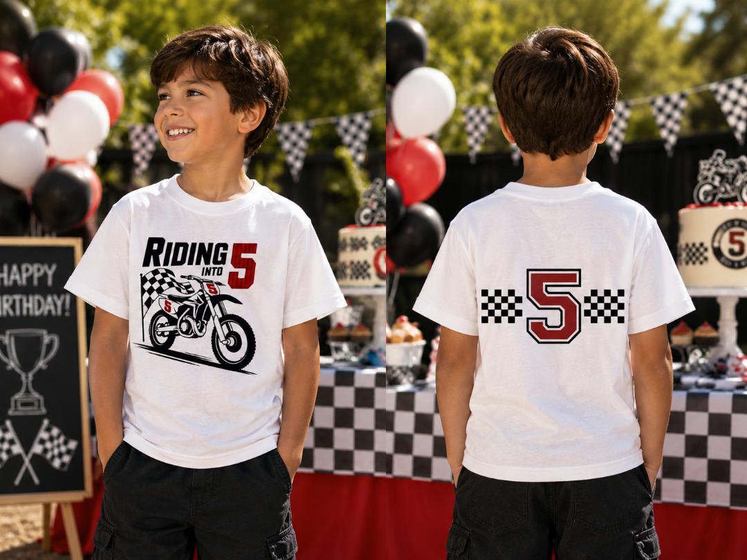Riding Into Birthday Motocross Tee