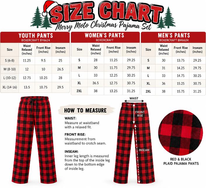 Personalized Merry Moto Christmas Pajama Set