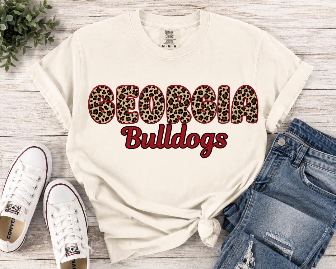 Georgia Bulldogs Leopard Print Tee