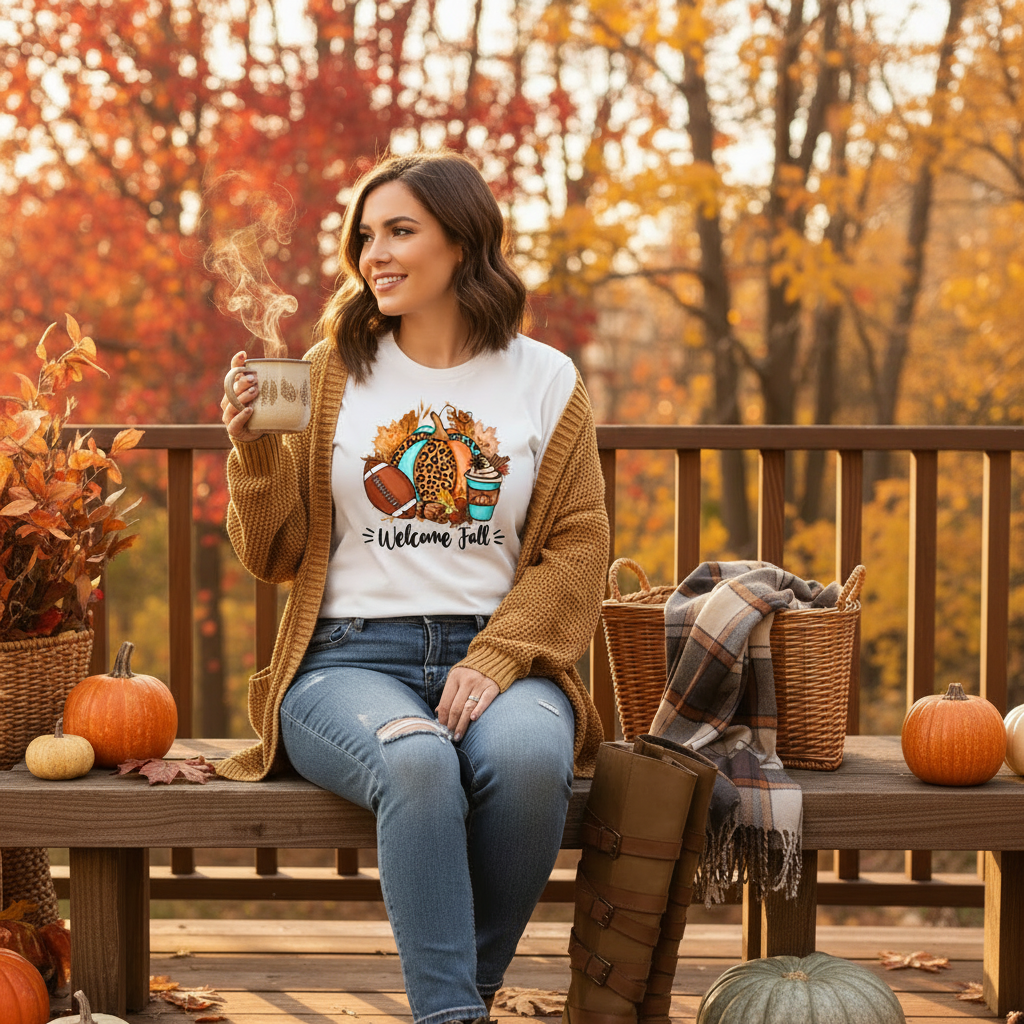 Welcome Fall Lifestyle Mockup - Single Boots